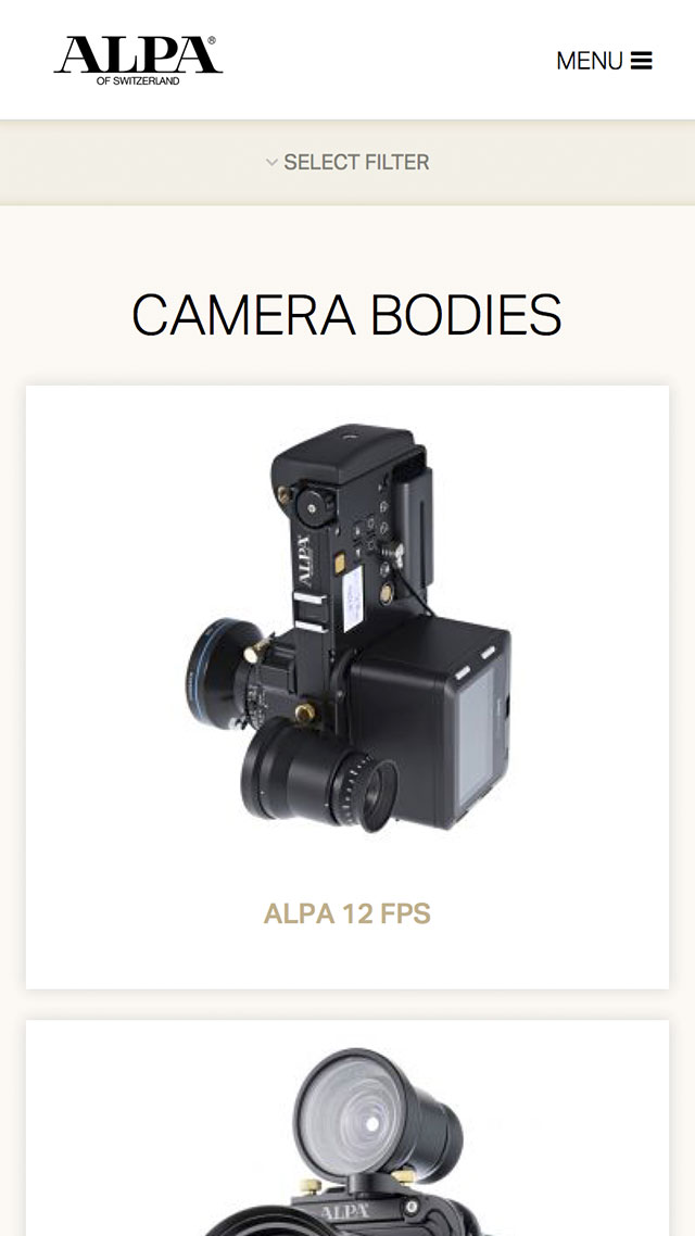 Screenshot einer Inhaltsseite auf alpa.ch auf einem mobilen Endgerät