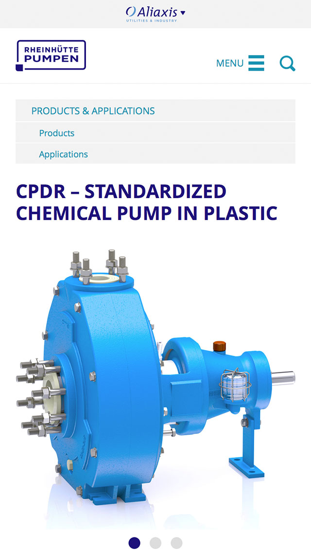 Screenshot einer Inhaltsseite auf rheinhuette.de auf einem mobilen Endgerät