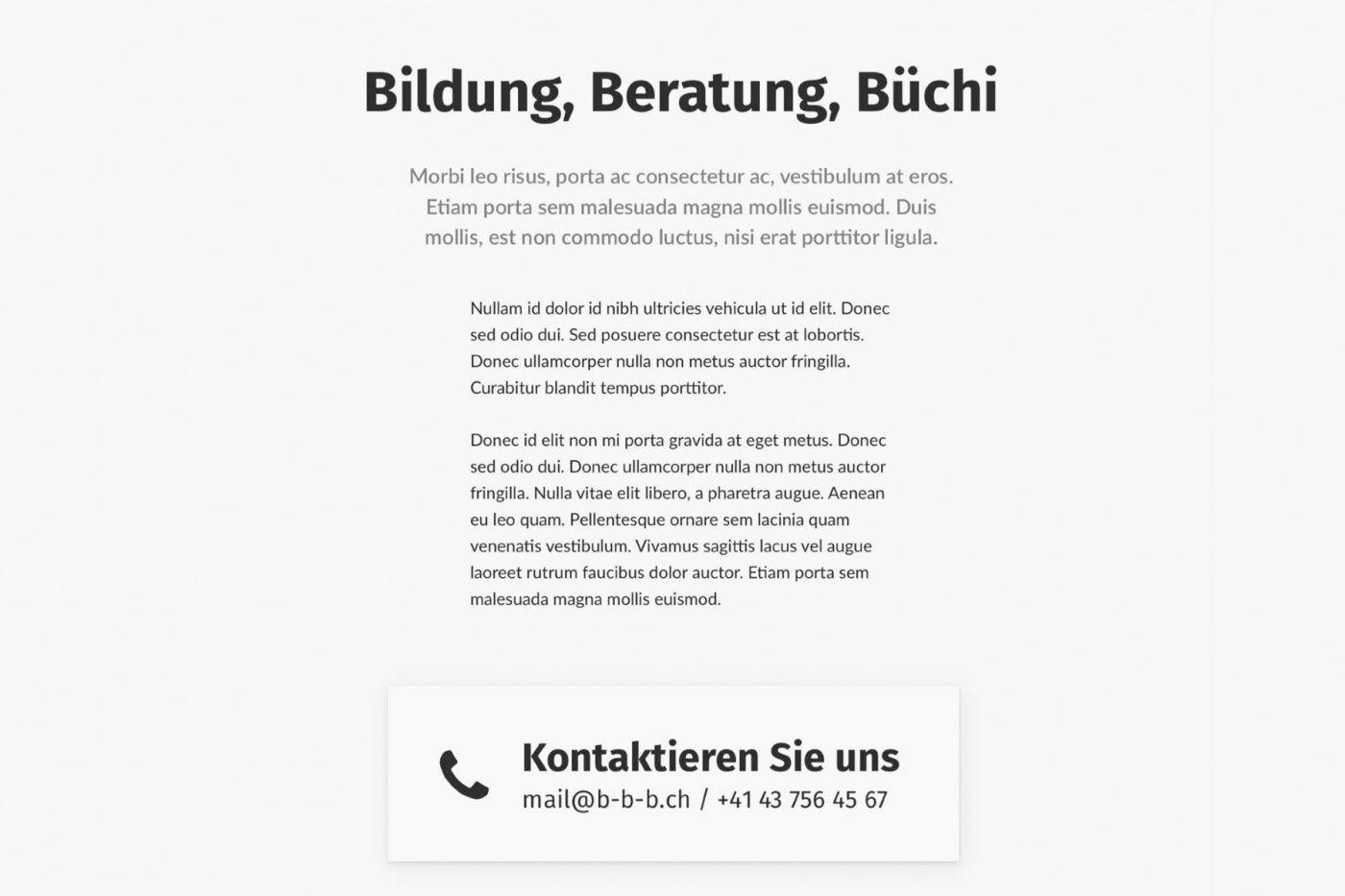 Screenshot for: Bildung, Beratung, Büchi